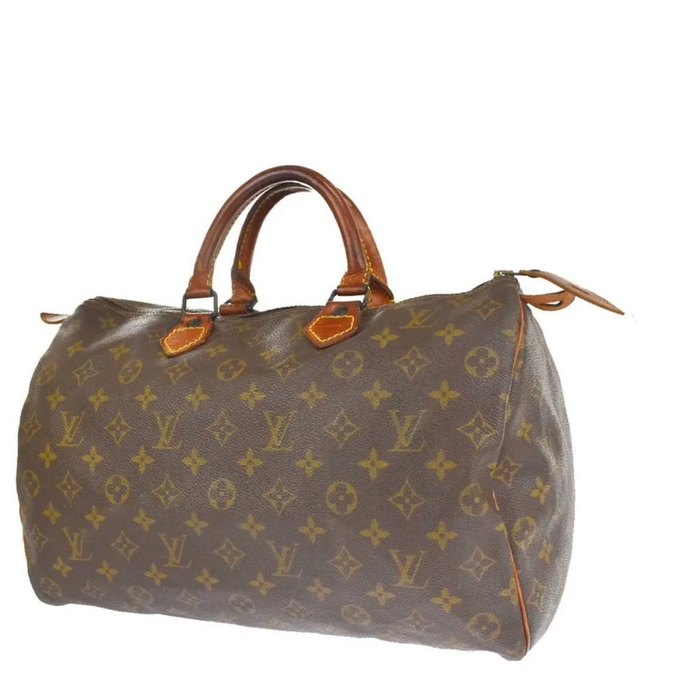 LOUIS VUITTON SPEEDY 35 TRAVEL HAND BAG MONOGRAM LEATHER BROWN M41524 62MW045